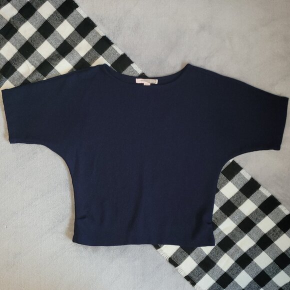 XS | Forever 21 | Indigo Drift Soft Stretch Batwing Sleeve Tee - Picture 1 of 5